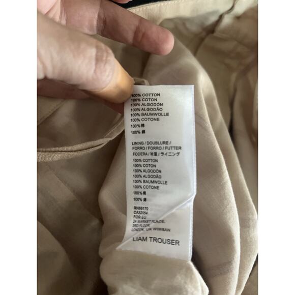 Anthropologie Seen Worn Kept Lattice Embroidered Jogger Liam Cream Size Large - Picture 6 of 6